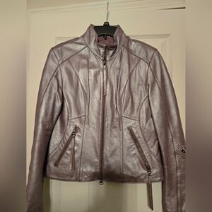Women's Lavendor Metallic Leather Harley Davidson Jacket